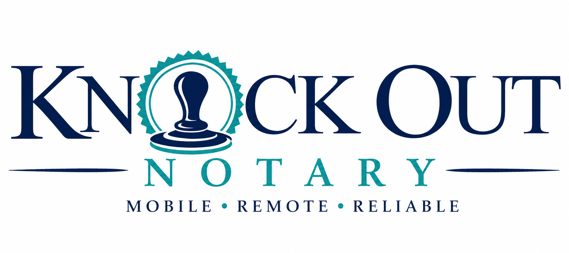 Knock Out Notary logo — Mobile, Remote, Reliable